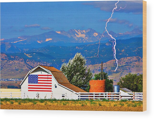 Lightning Wood Print featuring the photograph America the Beautiful by James BO Insogna
