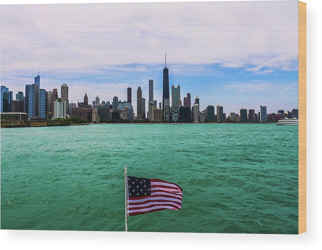 Chicago Wood Print featuring the photograph American Chi 2 by D Justin Johns