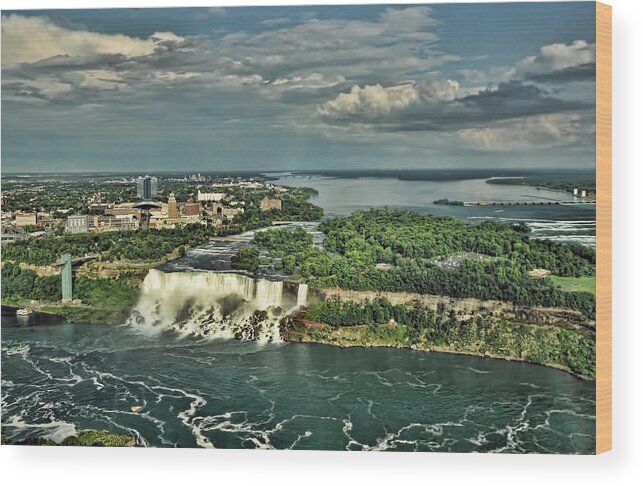 American Niagara Falls Wood Print featuring the photograph American Niagara Falls by Ginger Wakem