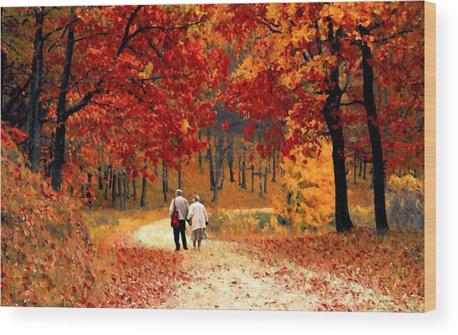 Autumn Wood Print featuring the photograph An Autumn Walk by David Dehner