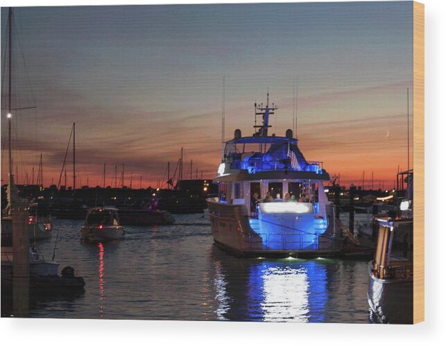 Photograph Wood Print featuring the photograph An Evening in Newport Rhode Island IV by Suzanne Gaff