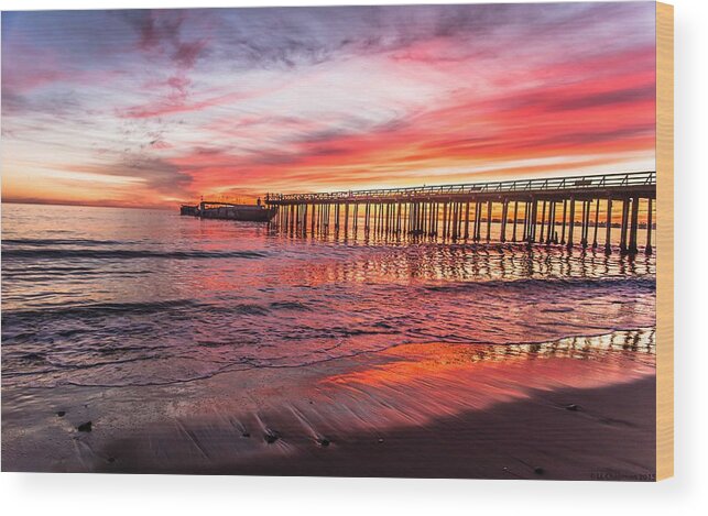 Aptos Wood Print featuring the photograph Seacliff Sunset by Lora Lee Chapman