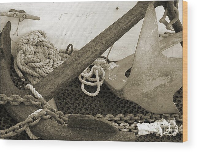 Anchor Wood Print featuring the photograph Anchors by Kathi Shotwell