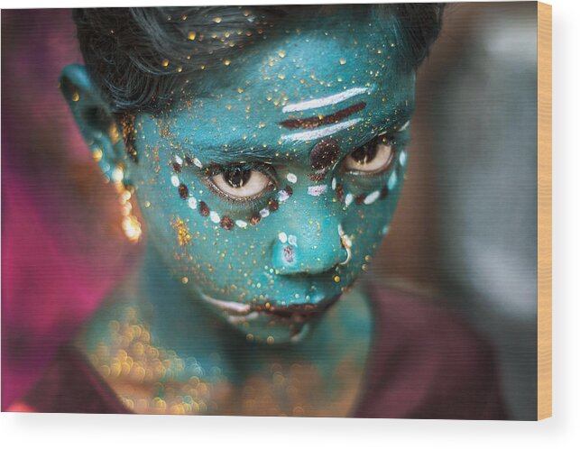 Paint Wood Print featuring the photograph Angalamman Festival @ Kaveripattinam, Krishnagiri, Tamilnadu, India by Saravanan Dhandapani