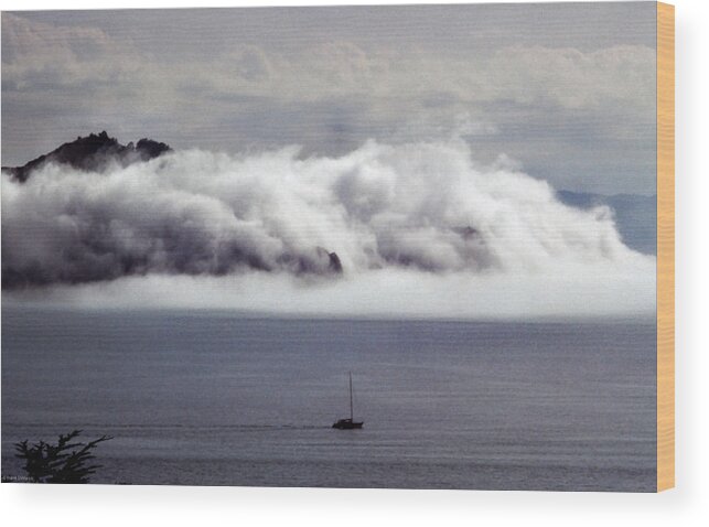 Frank Dimarco Wood Print featuring the photograph Angel Island Fog by Frank DiMarco