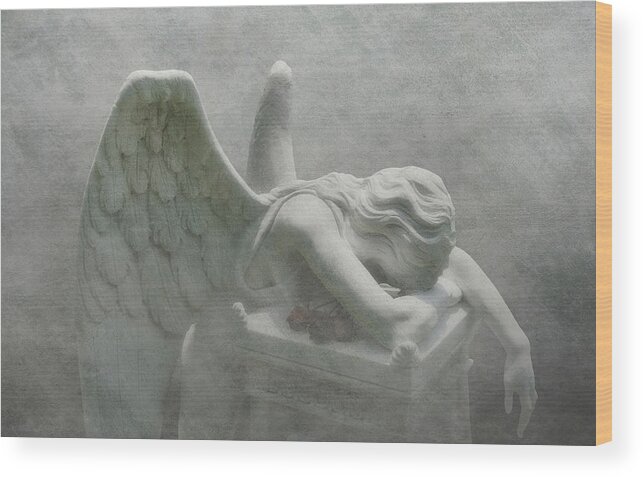 Angel Wood Print featuring the photograph Angel of Grief by Tom Mc Nemar