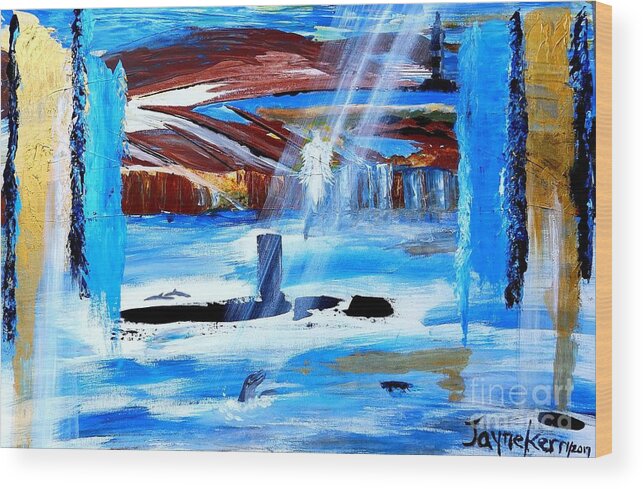 Angel Canvas Print Wood Print featuring the painting Angel over Water by Jayne Kerr