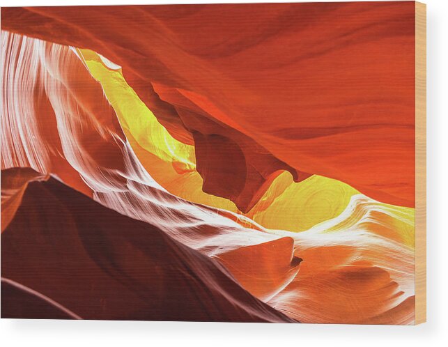 Landscape Wood Print featuring the photograph Antelope canyon by Hisao Mogi