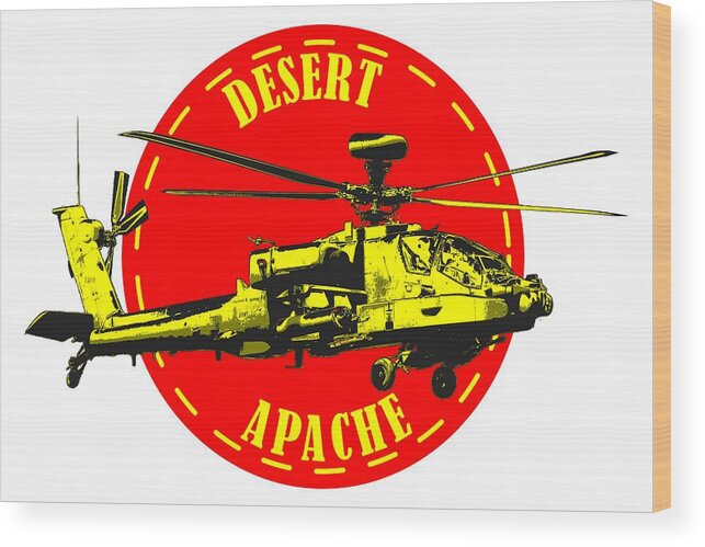 Apache Wood Print featuring the digital art Apache on Desert by Piotr Dulski