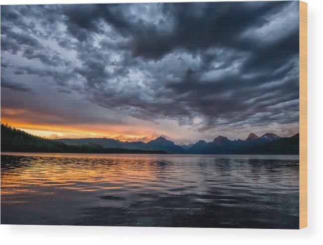 Glacier Wood Print featuring the photograph Approaching Night by Matt Hammerstein