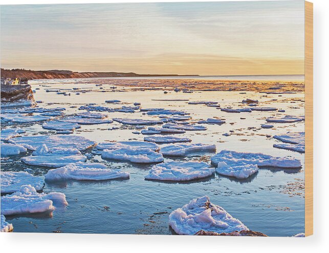 Grand Marais Wood Print featuring the photograph April Sunset by Gary McCormick