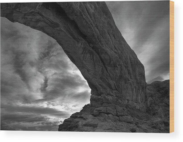 Arches Wood Print featuring the photograph Arches NP XX BW by David Gordon