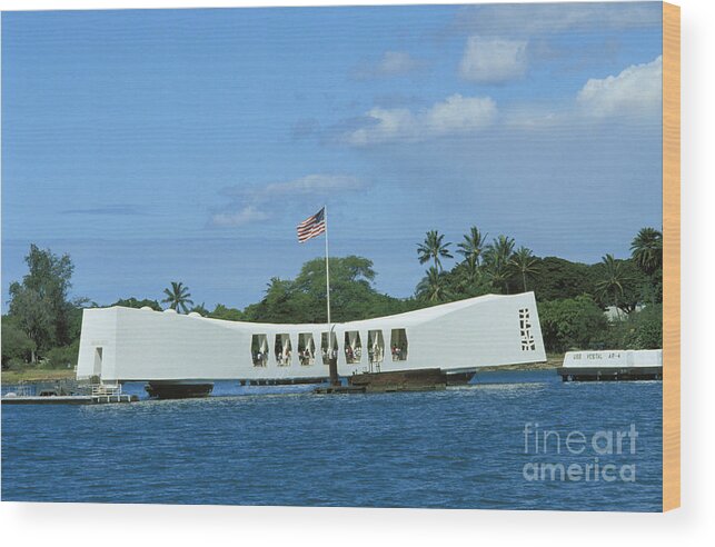 America Wood Print featuring the photograph Arizona Memorial by Bob Abraham - Printscapes