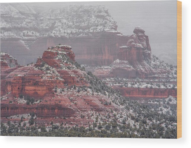 Sedona Wood Print featuring the photograph Arizona Winter by Racheal Christian