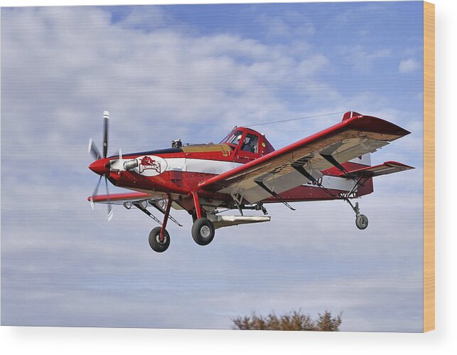 Crop Wood Print featuring the photograph Arkansas Razorbacks Crop Duster by Jason Politte