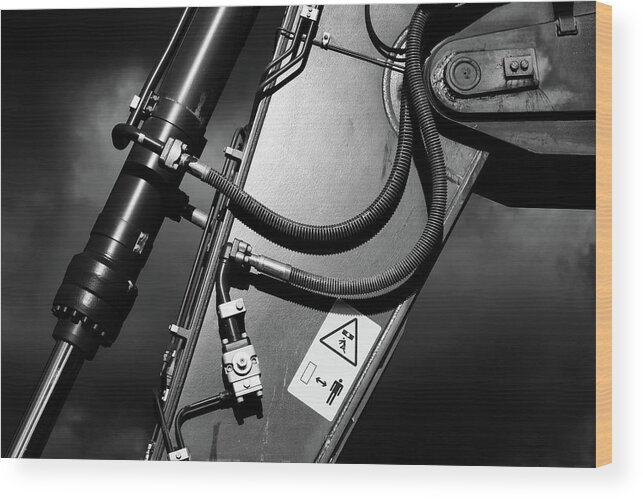 Digger Arm Wood Print featuring the photograph Arm of Power Industrial Digger by John Williams