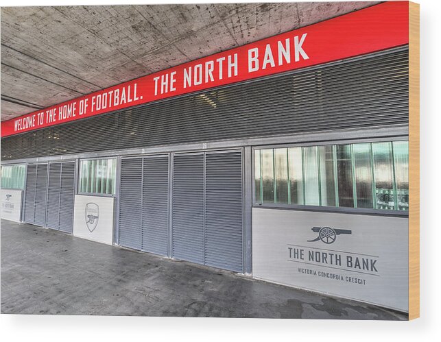 North Bank Wood Print featuring the photograph Arsenal FC Emirates Stadium London North Bank by David Pyatt