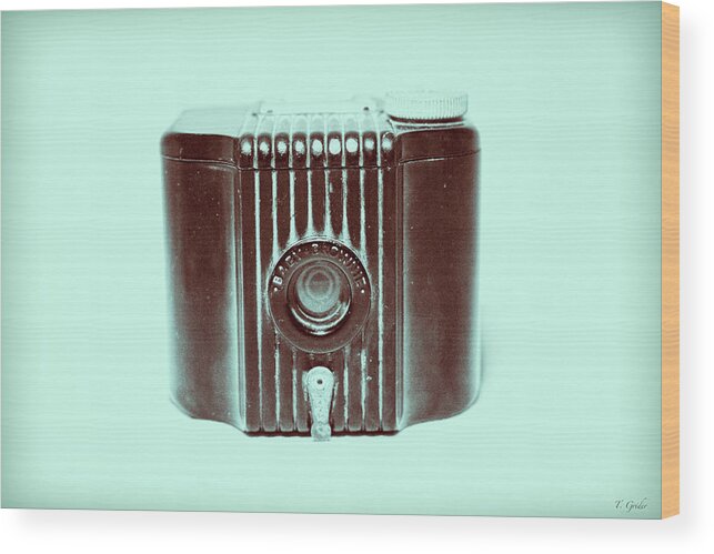 Art Deco Wood Print featuring the photograph Art Deco Baby Brownie Blue Camera by Tony Grider