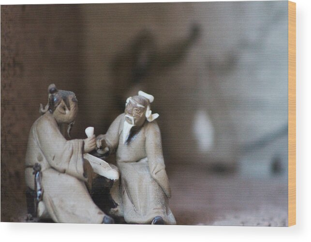 Japanese Mud Men Wood Print featuring the photograph Artistry and Musicians Mud Men by Colleen Cornelius