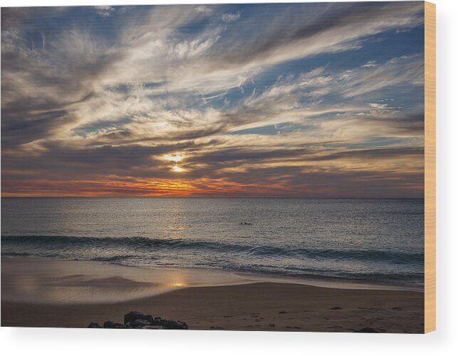 Seascape Wood Print featuring the photograph As Dolphins Swim By by Robert Caddy