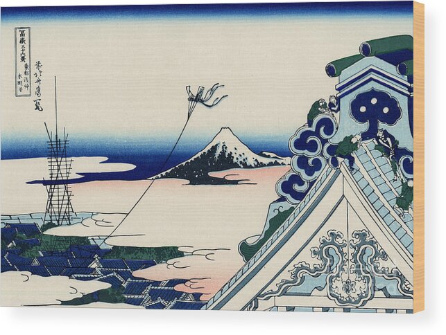 Hokusai Wood Print featuring the painting Asakusa Honganji temple in the Eastern capital by Hokusai