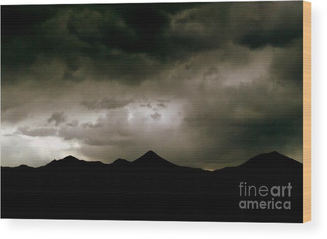 Texas Wood Print featuring the photograph Texas Mountains Silhouette And The Ascension Of The Dusking Sky by Michael Hoard