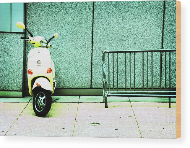 Vespa Wood Print featuring the photograph At Lunch by Dana DiPasquale