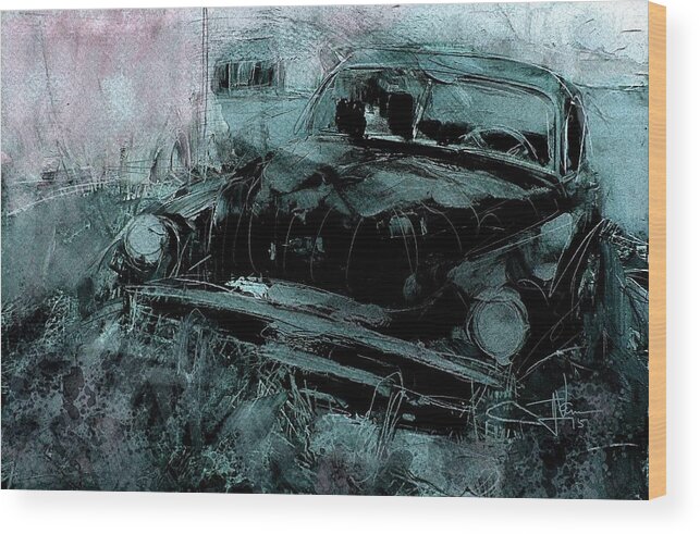 Car Wood Print featuring the digital art At Rest by Jim Vance