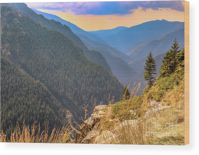 Mountains Wood Print featuring the photograph At the edge of the abyss by Claudia M Photography
