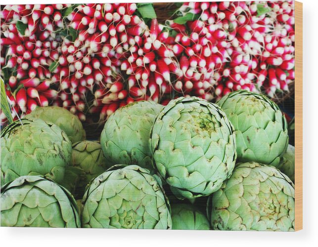 Artichoke Wood Print featuring the photograph At the Farmer's Market by Susie Weaver