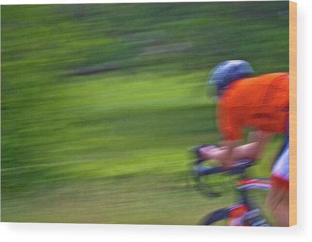 Bike Racing Wood Print featuring the photograph At the Speed of Light by Linda Unger