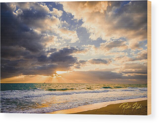 Florida Wood Print featuring the photograph Atlantic Sunrise by Rikk Flohr