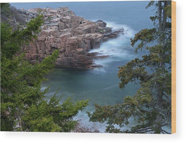 Monument Cove Wood Print featuring the photograph Atop of Maine Acadia National Park Monument Cove by Juergen Roth