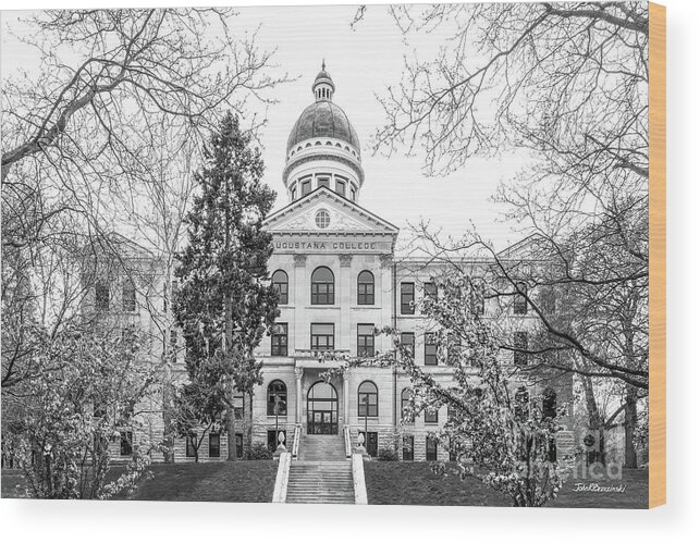 Augustana College Wood Print featuring the photograph Augustana College Old Main Classic by University Icons