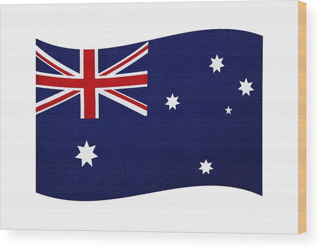 Photography Wood Print featuring the photograph Australian Flag Waving PNG by Kaye Menner by Kaye Menner