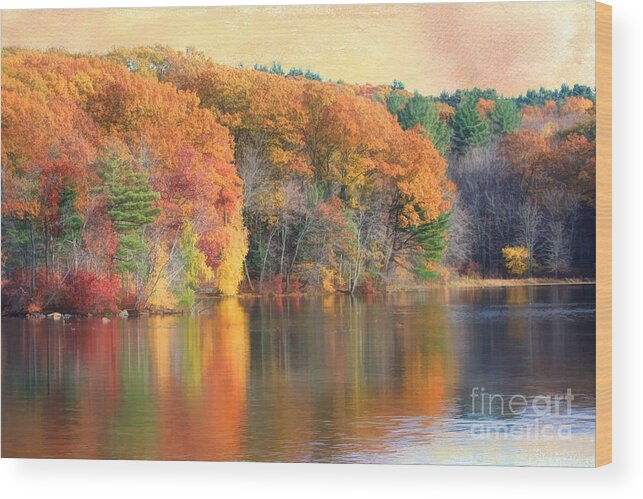 Foliage Wood Print featuring the digital art Autumn Glow by Jayne Carney