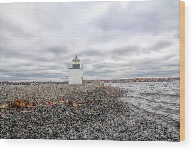 Salem Ma Wood Print featuring the photograph Autumn Leaves on Salem Harbor by Jeff Folger