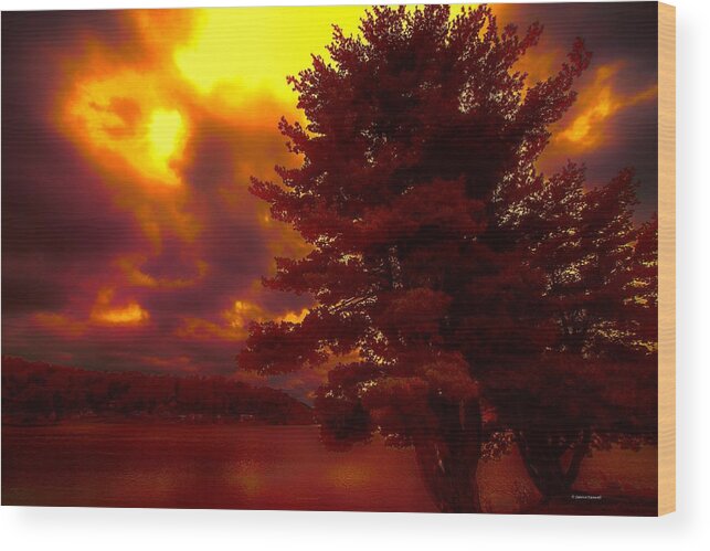 Autumn Over Lake Junaluska Wood Print featuring the photograph Autumn skies L.Junaluska by Dennis Baswell