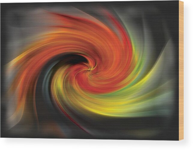 Abstract Wood Print featuring the photograph Autumn Swirl by Debra and Dave Vanderlaan