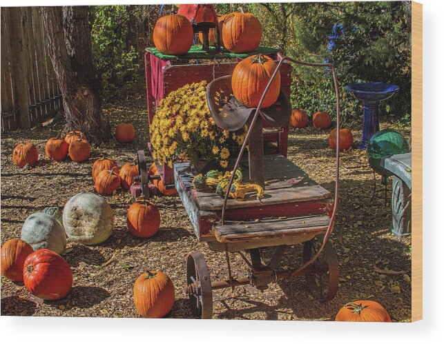 Fall Wood Print featuring the photograph Autumn's Trolley by Alana Thrower