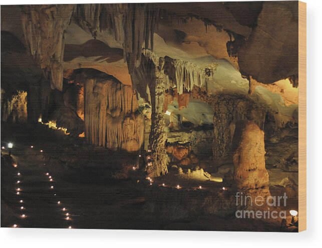 Stalactites Wood Print featuring the photograph Bai Tu Long caves by Josephine Cohn