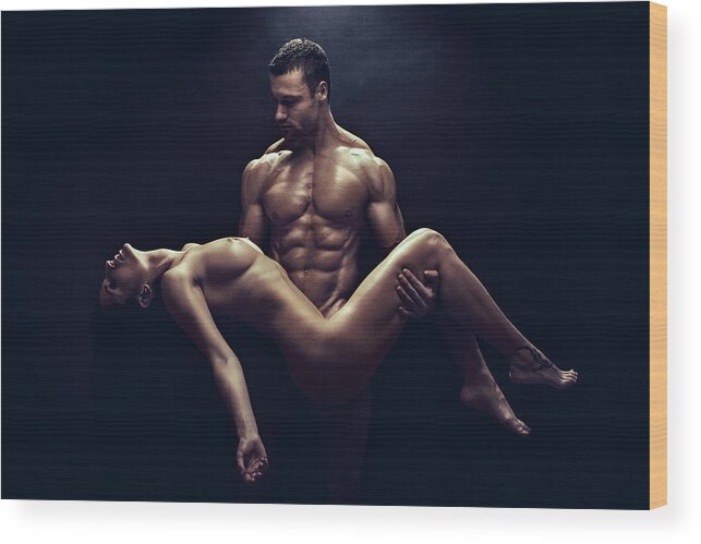 Fine Art Nude Wood Print featuring the photograph Balance by Martin Strauss