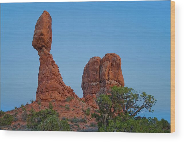 Utah Wood Print featuring the photograph Balanced Rock by Steve Stuller