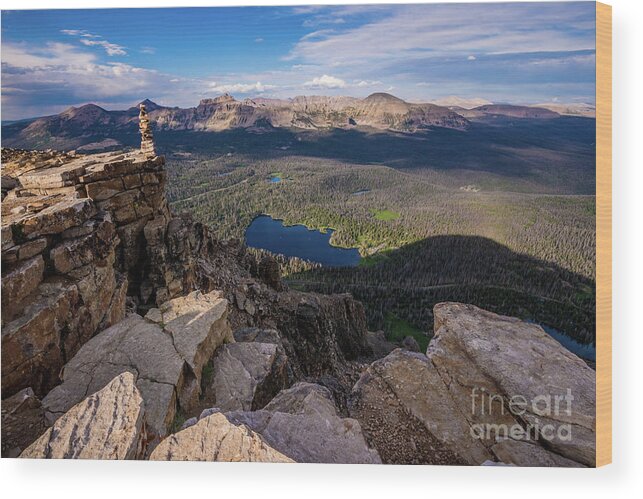 Bald Mountain Wood Print featuring the photograph Bald Mountain - Mirror Lake - Uinta Mountains - Utah by Gary Whitton