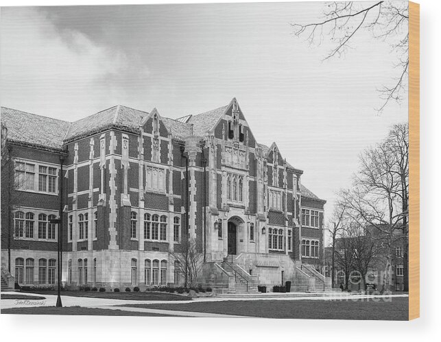 American Wood Print featuring the photograph Ball State University Owsley Hall by University Icons