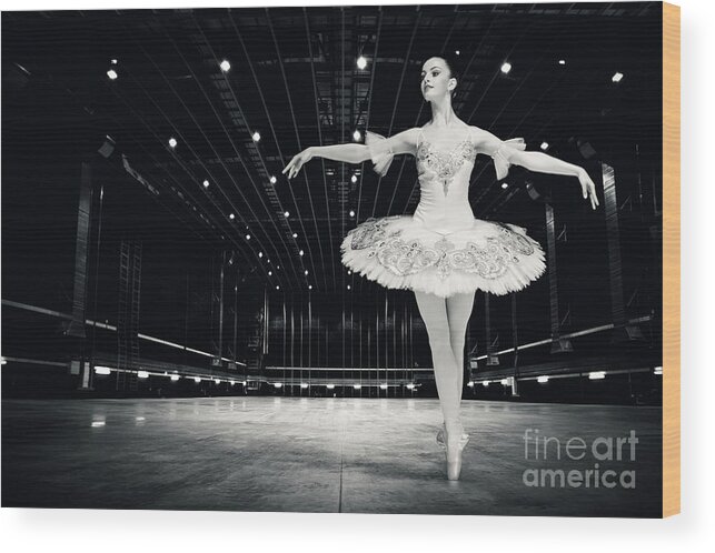 Ballet Wood Print featuring the photograph Ballerina by Dimitar Hristov