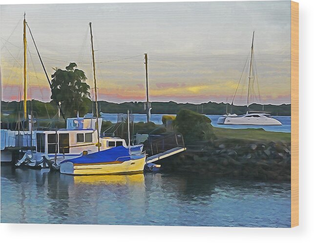 Australia Wood Print featuring the photograph Ballina Boats by Dennis Cox