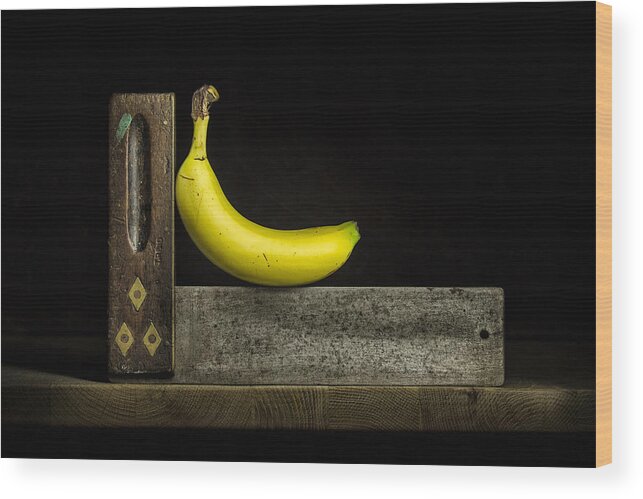 Banana Wood Print featuring the photograph Bananas ain't square by Nigel R Bell