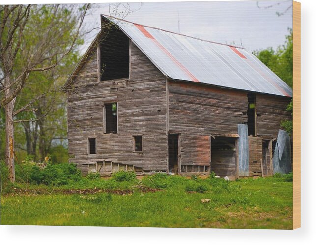 Old Barn Wood Print featuring the photograph Barn in 3D by Toni Berry