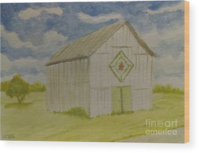 Barn Wood Print featuring the painting Barn Quilt by Stacy C Bottoms